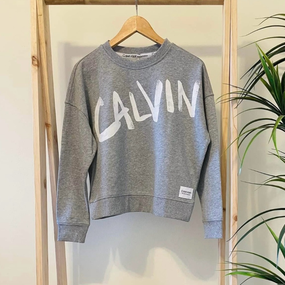 Calvin Klein Heather Gray Logo Sweater